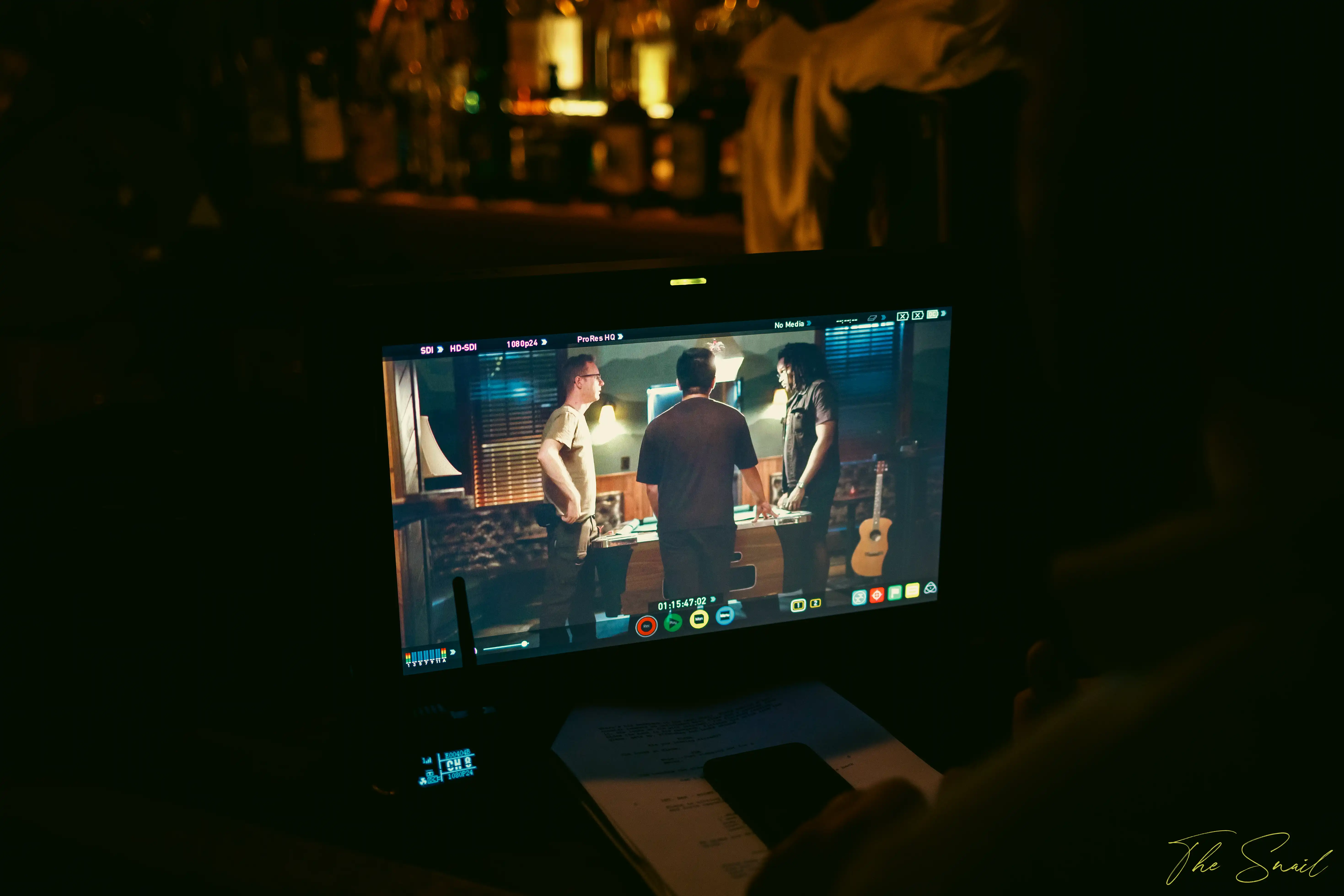 Picture of the behind the scenes of the short film The Snail