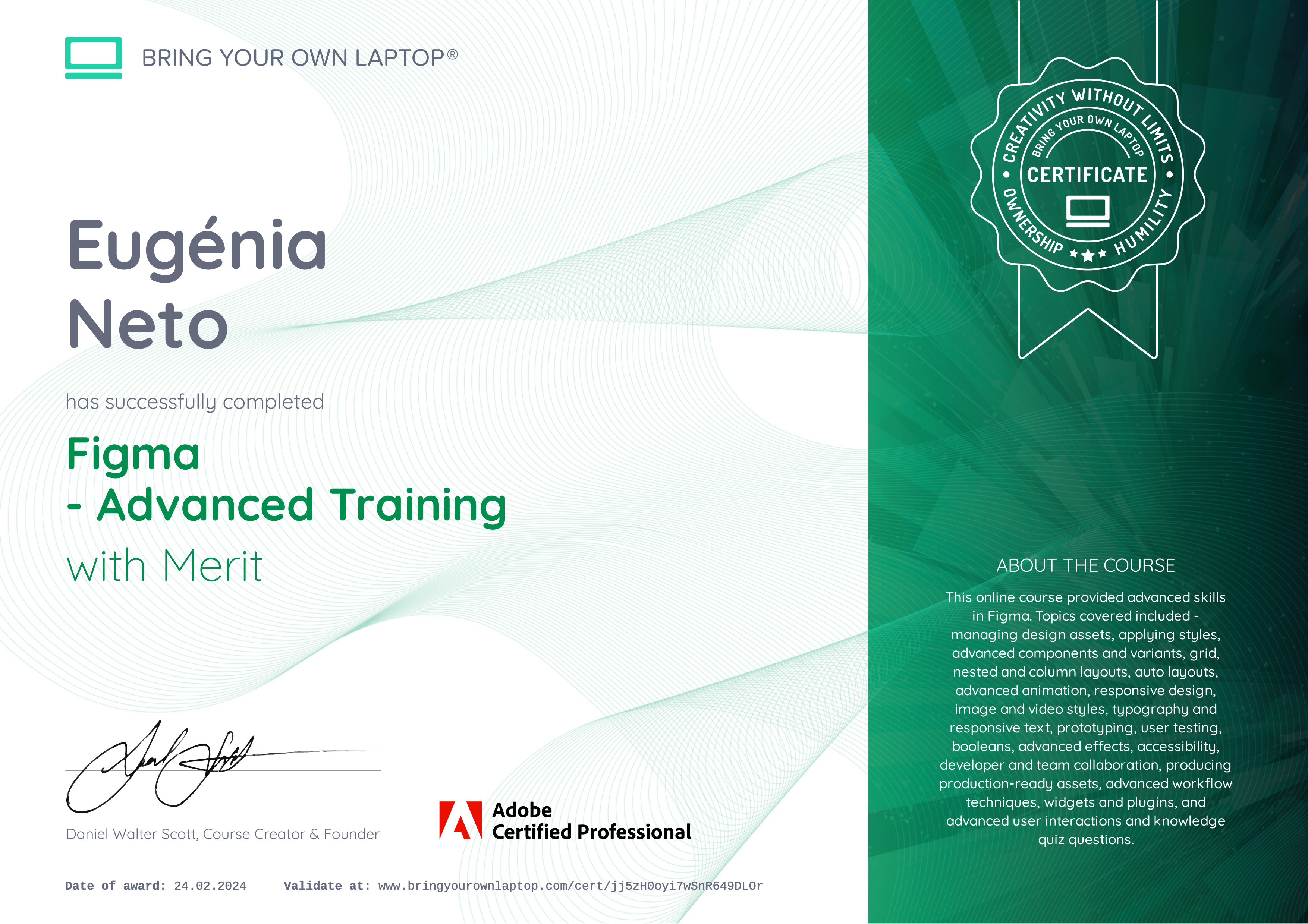 figma certificate