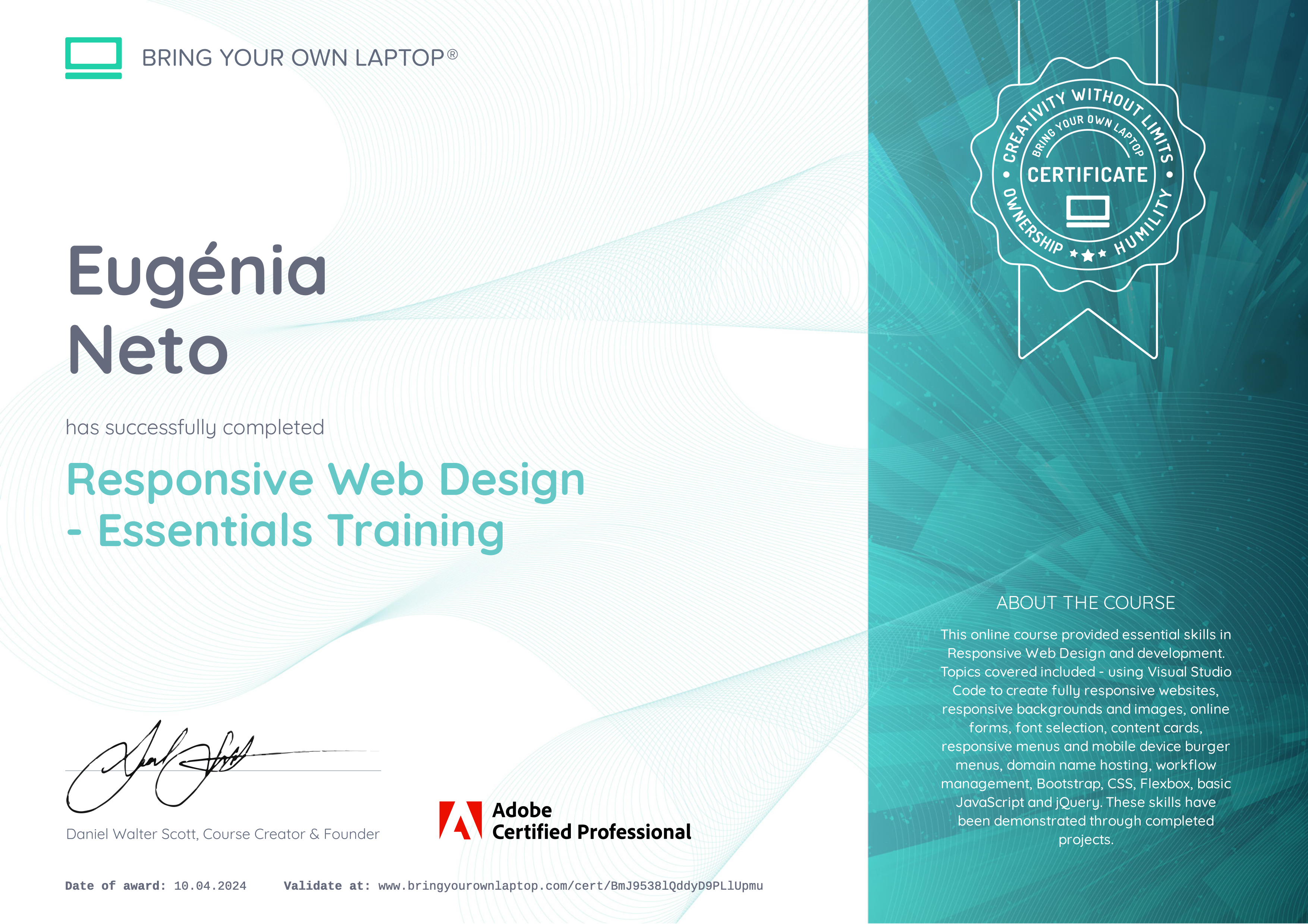 responsive web design certificate